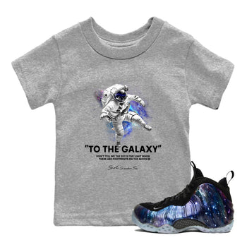 Foams One Galaxy shirts to match jordans To The Galaxy best t shirts to wear with jordans Air Foamposite One Galaxy match shoes to clothes SNRT Sneaker Tees Youth Baby Heather Grey 1 tee