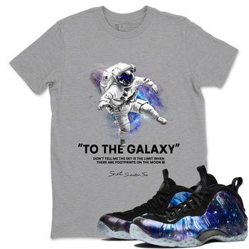 Foams One Galaxy shirts to match jordans To The Galaxy best t shirts to wear with jordans Air Foamposite One Galaxy match shoes to clothes SNRT Sneaker Tees unisex cotton Heather Grey 1 shirts