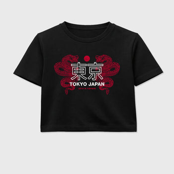 Sneaker match tees – Sneaker Tees To Match Air Jordan 1 Banned Shoes – Tokyo Dragons Crop T-Shirt Black 2