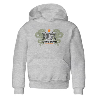 Sneaker match tees – Sneaker Tees To Match Undefeated inspired colorways Air Jordan 4 OG Olive Shoes  – Tokyo Dragons Kids T-Shirt Heather Grey 2