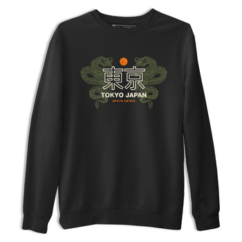 Sneaker match tees – Sneaker Tees To Match Undefeated inspired colorways Air Jordan 4 OG Olive Shoes  – Tokyo Dragons Tee Black 2