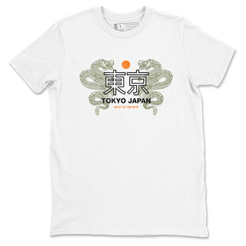 Sneaker match tees – Sneaker Tees To Match Undefeated inspired colorways Air Jordan 4 OG Olive Shoes  – Tokyo Dragons Tee White 2