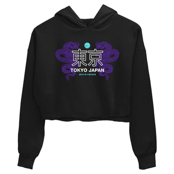 Tokyo Dragons womens crop tee made to vibe with the Air Jordan 5 Grape sneakers — the perfect match in Black 2.