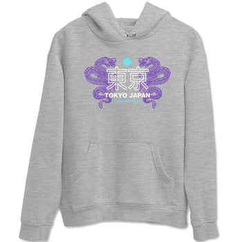 Tokyo Dragons sneaker match t-shirt styled to complete your fit with the Air Jordan 5 Grape sneakers, shown in Heather Grey 2.