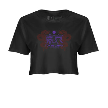 Sneaker match tees – Sneaker Threads To Match Dunk Low Persian Violet Shoes – Tokyo Dragons Crop T-Shirt Black 2