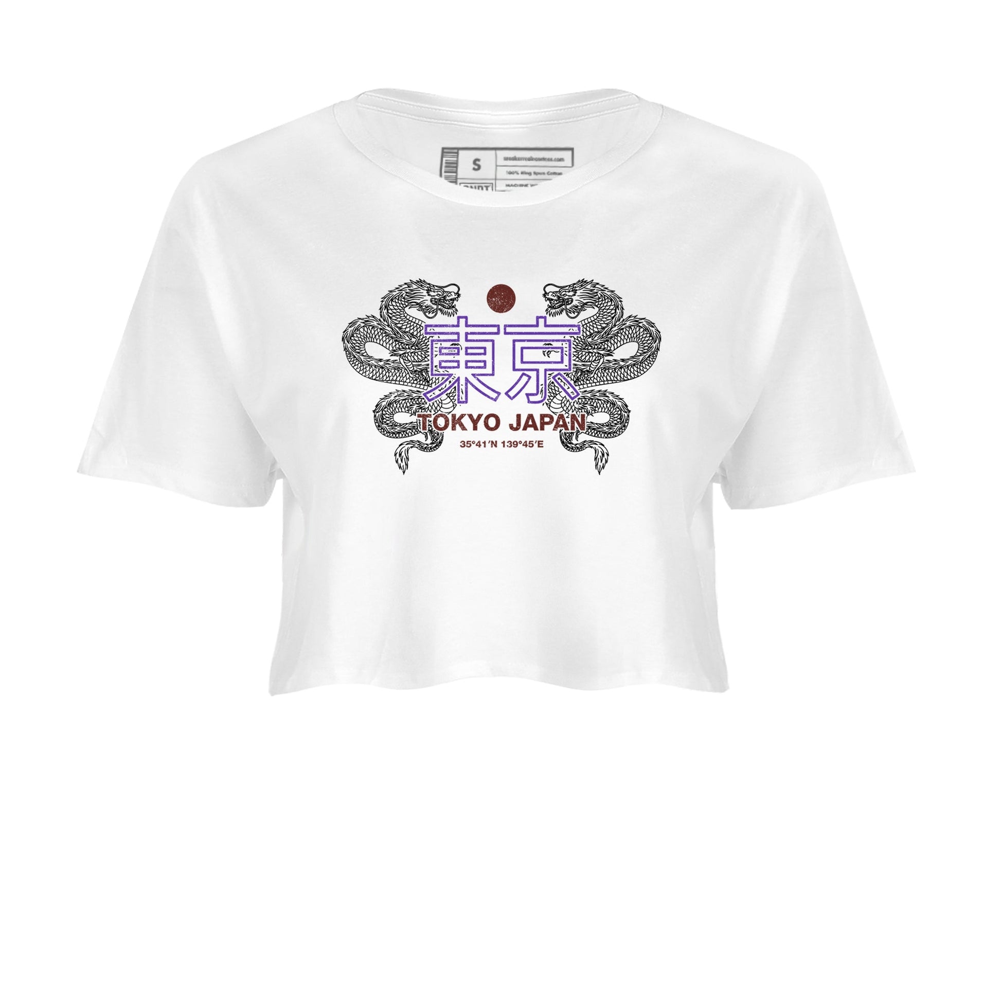 Sneaker match tees – Sneaker Threads To Match Dunk Low Persian Violet Shoes – Tokyo Dragons Crop T-Shirt White 2