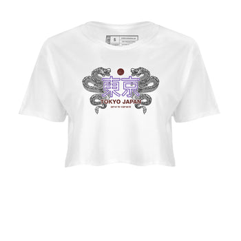 Sneaker match tees – Sneaker Threads To Match Dunk Low Persian Violet Shoes – Tokyo Dragons Crop T-Shirt White 2