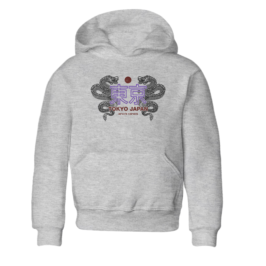 Sneaker match tees – Sneaker Threads To Match Dunk Low Persian Violet Shoes – Tokyo Dragons Kids T-Shirt Heather Grey 2