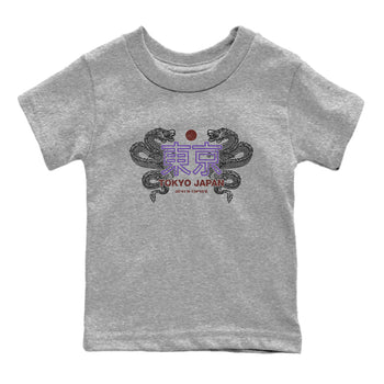 Sneaker match tees – Sneaker Threads To Match Dunk Low Persian Violet Shoes – Tokyo Dragons Kids T-Shirt Heather Grey 2