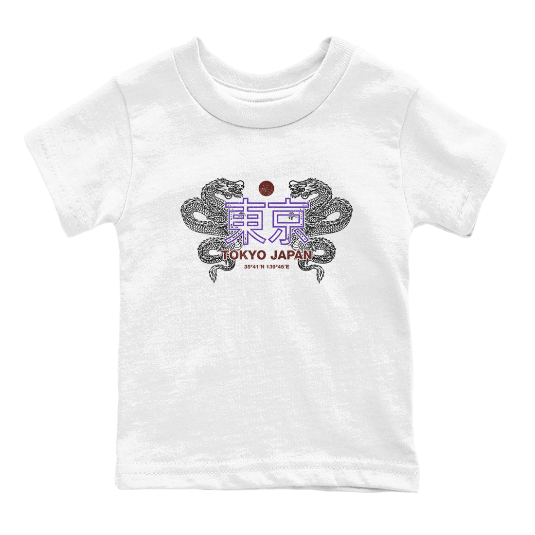 Sneaker match tees – Sneaker Threads To Match Dunk Low Persian Violet Shoes – Tokyo Dragons Kids T-Shirt White 2