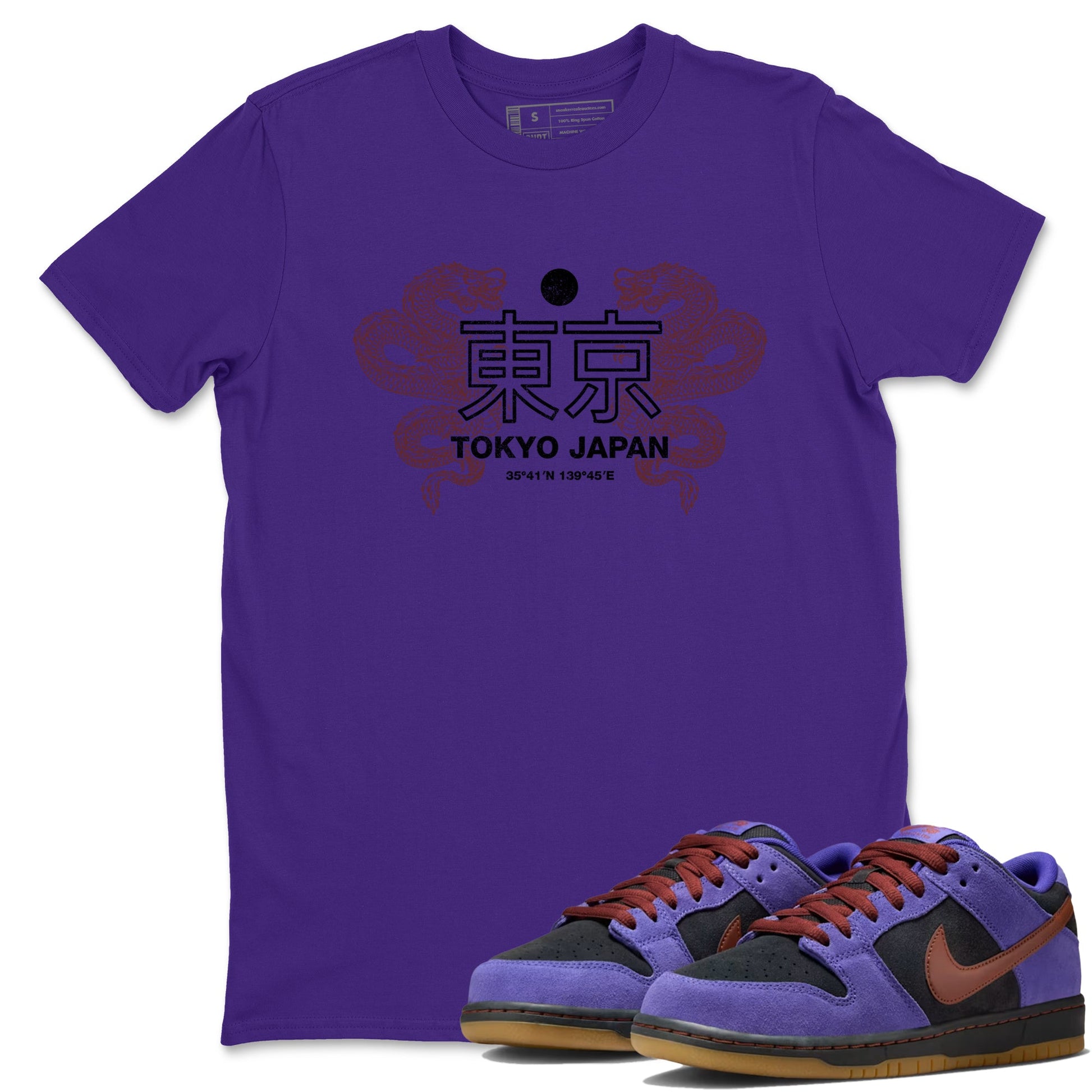 Sneaker match tees – Sneaker Threads To Match Dunk Low Persian Violet Shoes – Tokyo Dragons Tee Purple 1