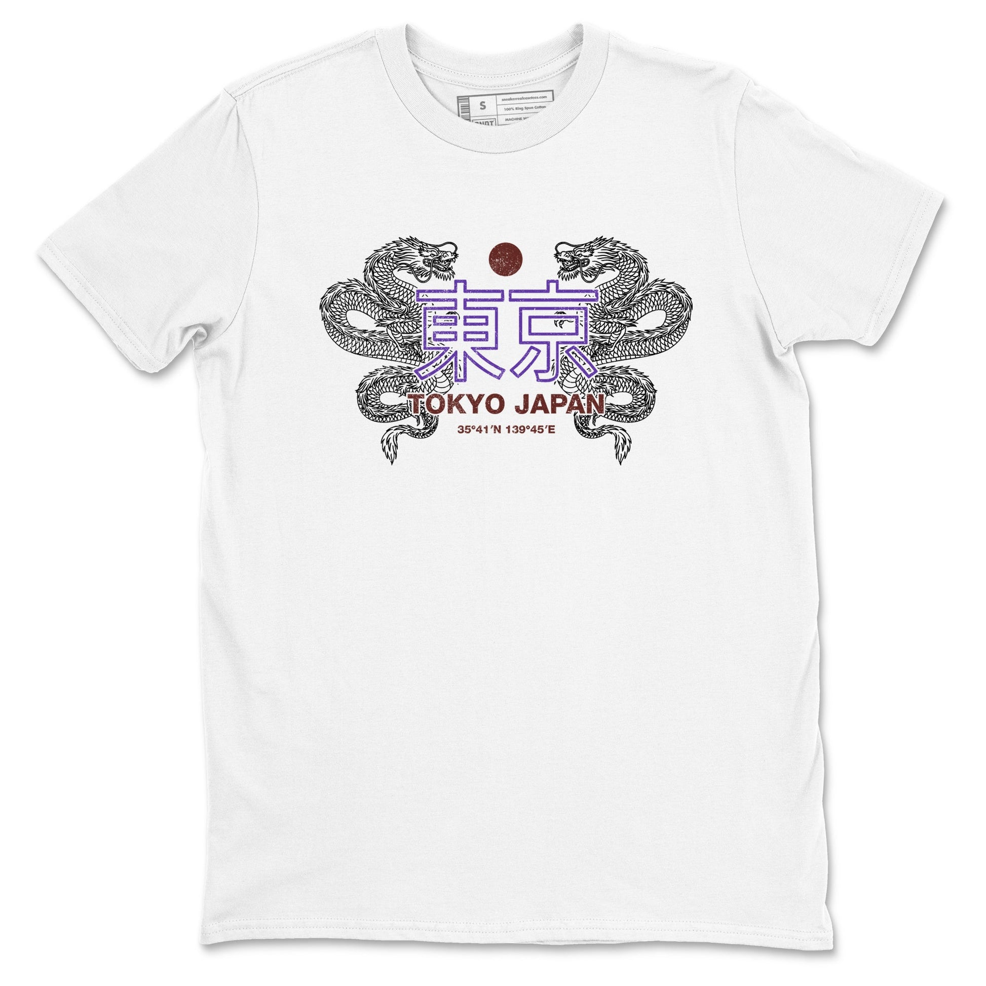 Sneaker match tees – Sneaker Threads To Match Dunk Low Persian Violet Shoes – Tokyo Dragons Tee White 2