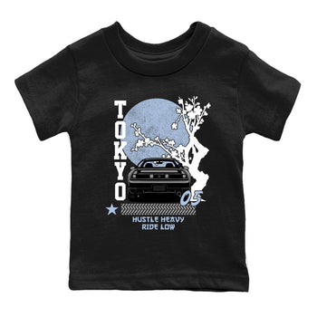 Sneakerfit for Sneakerheads – Sneaker Tees To Match Air Jordan 5 Wolf Grey Sneakers – Tokyo Drift Kids T-Shirt Black 2