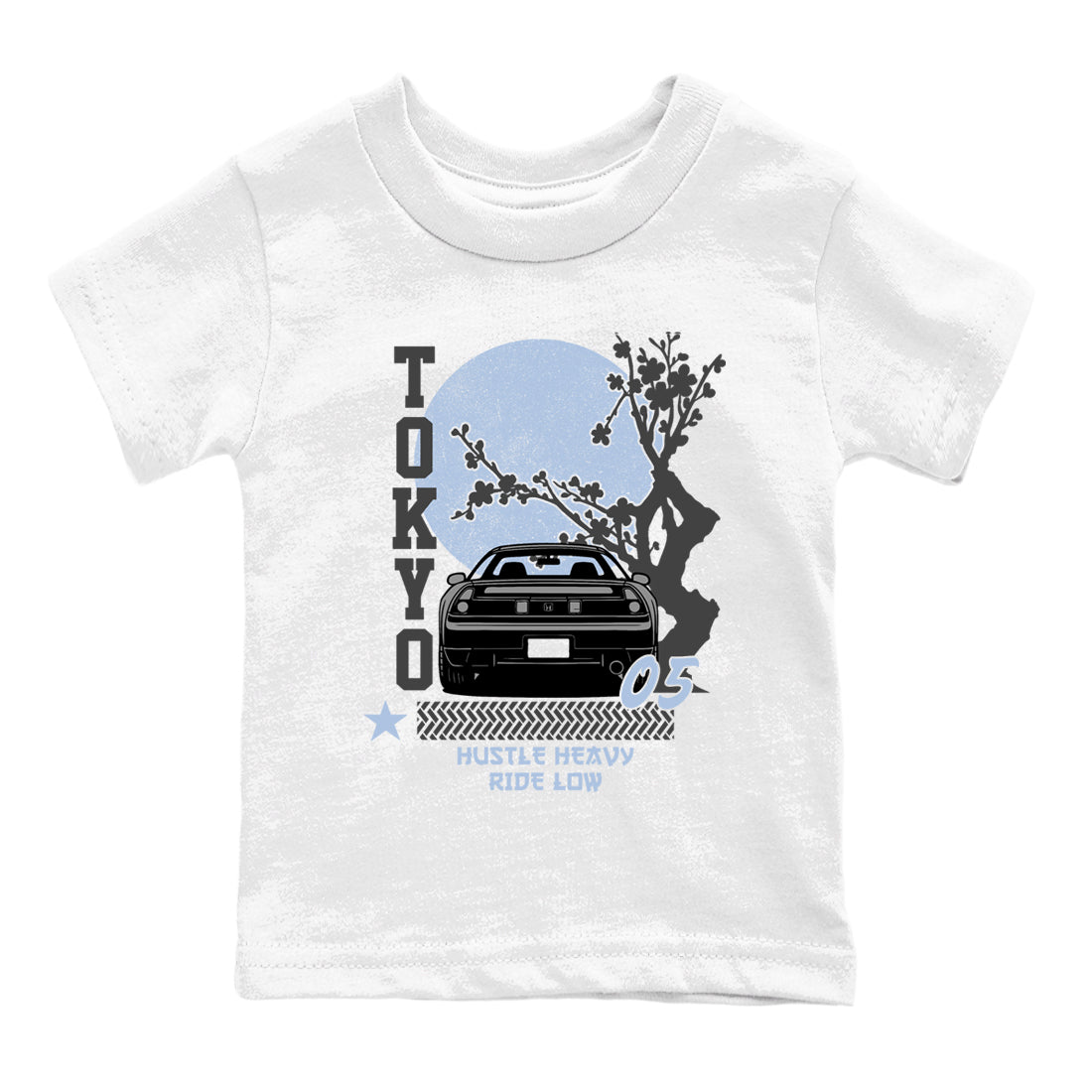 Sneakerfit for Sneakerheads – Sneaker Tees To Match Air Jordan 5 Wolf Grey Sneakers – Tokyo Drift Kids T-Shirt White 2