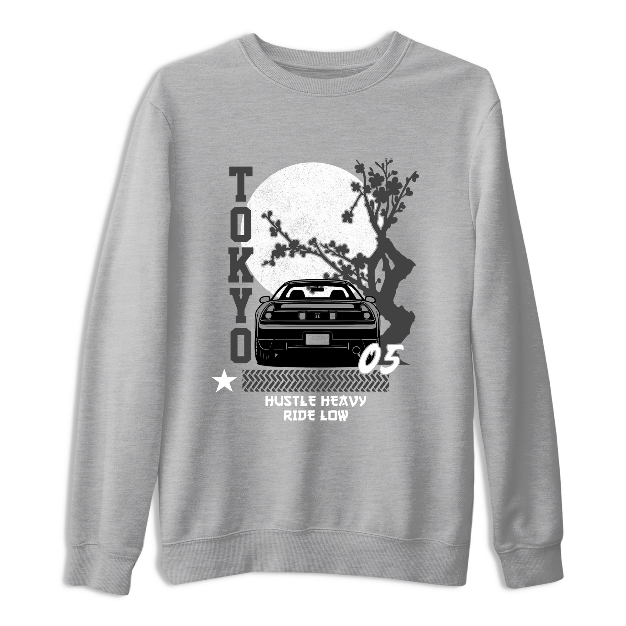 Sneakerfit for Sneakerheads – Sneaker Tees To Match Air Jordan 5 Wolf Grey Sneakers – Tokyo Drift Tee Heather Grey 2