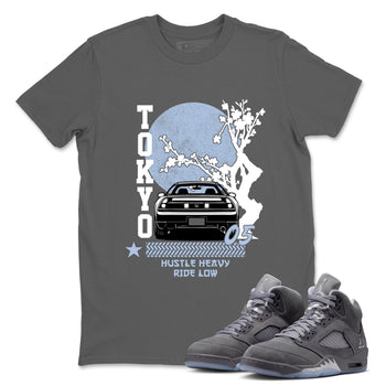 Sneakerfit for Sneakerheads – Sneaker Tees To Match Air Jordan 5 Wolf Grey Sneakers – Tokyo Drift Tee Cool Grey 1