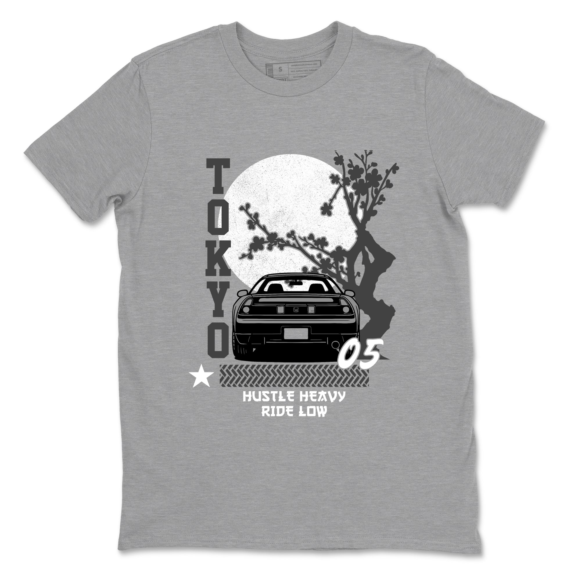 Sneakerfit for Sneakerheads – Sneaker Tees To Match Air Jordan 5 Wolf Grey Sneakers – Tokyo Drift Tee Heather Grey 2
