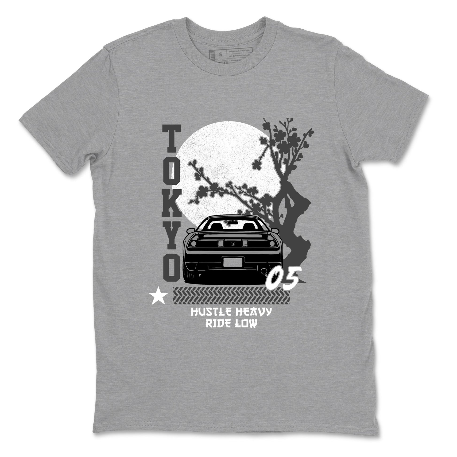 Sneakerfit for Sneakerheads – Sneaker Tees To Match Air Jordan 5 Wolf Grey Sneakers – Tokyo Drift Tee Heather Grey 2