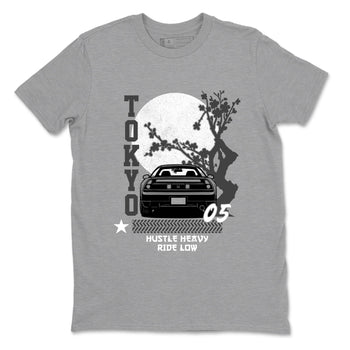 Sneakerfit for Sneakerheads – Sneaker Tees To Match Air Jordan 5 Wolf Grey Sneakers – Tokyo Drift Tee Heather Grey 2