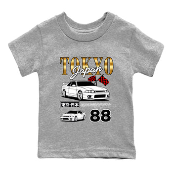 Sneaker match tees – Sneaker Tees To Match Air Jordan 12 Taxi Shoes – Tokyo Drift Mode Kids T-Shirt Heather Grey 2