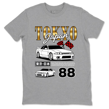 Sneaker match tees – Sneaker Tees To Match Air Jordan 12 Taxi Shoes – Tokyo Drift Mode Tee Heather Grey 2