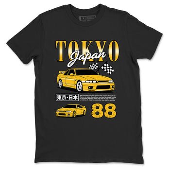 Tokyo Drift Mode sneaker match tees styled to complete your fit with the 5s Tokyo sneakers, shown in Black 2.