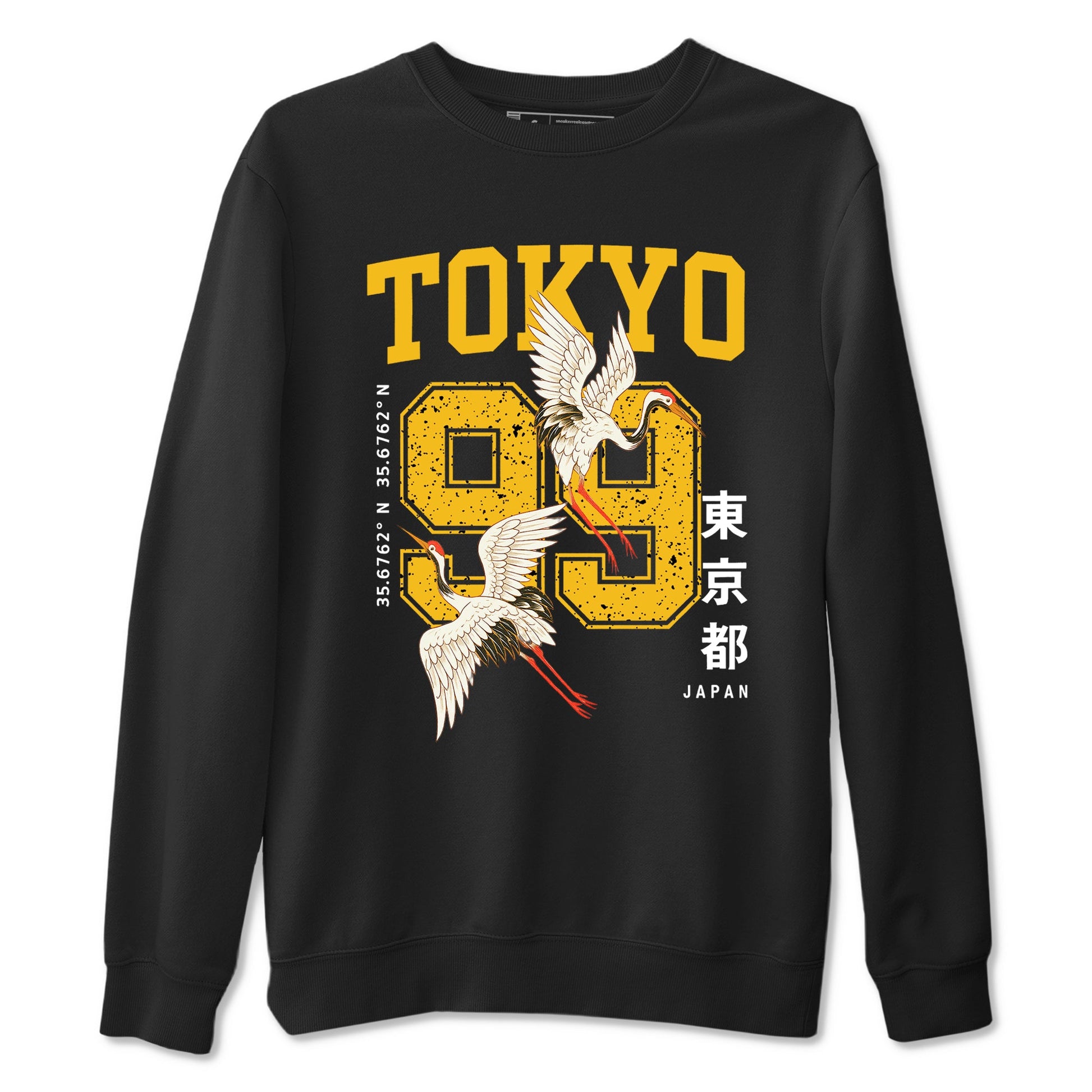 Tokyo Spirit 99 sneaker match tees styled to complete your fit with the 5s Tokyo sneakers, shown in Black 2.