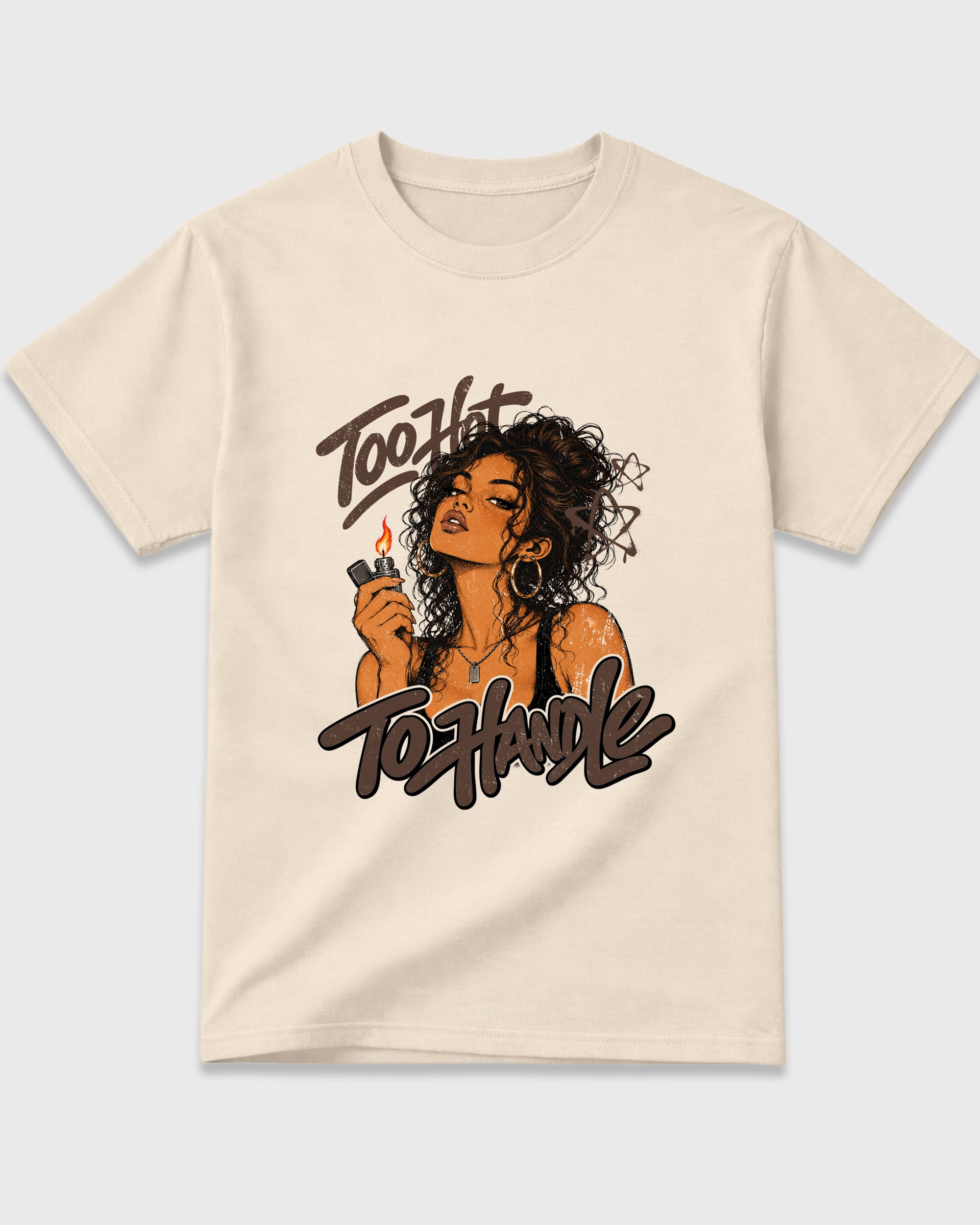 Too Hot To Handle Graphic T-Shirt featuring original streetwear artwork designed to match the Air Jordan 12 Fireside. Natural 2 Graphic T-Shirt.