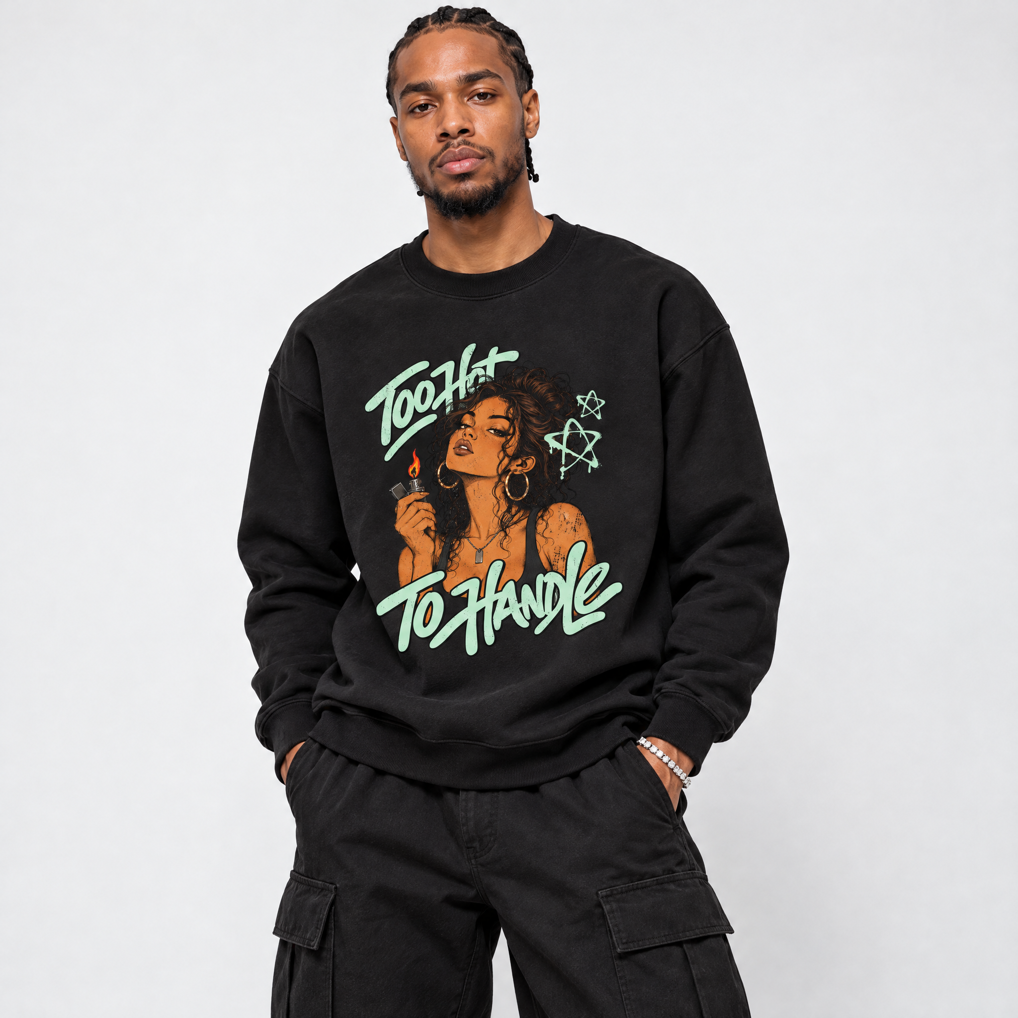 Too Hot To Handle Graphic T-Shirt featuring original streetwear artwork designed to match the Air Jordan 5 Halloween. Black 1 Graphic Tee.