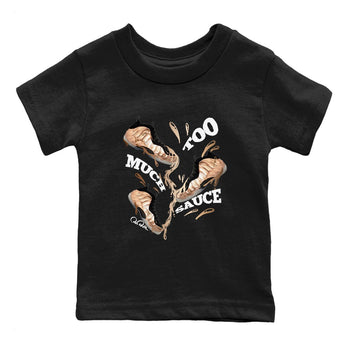 Foams One Metallic Copper shirts to match jordans Too Much Sauce sneaker match tees Air Foamposite One Metallic Copper match shoes to clothes SNRT Sneaker Tees Youth Baby Black 2 tee