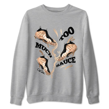 Foams One Metallic Copper shirts to match jordans Too Much Sauce sneaker match tees Air Foamposite One Metallic Copper match shoes to clothes SNRT Sneaker Tees unisex cotton Heather Grey 2 shirts