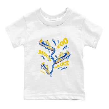 1s Travis Scott Canary shirt to match jordans Too Much Sauce sneaker tees Air Jordan 1 Travis Scott Canary SNRT sneaker release tees baby toddler White 2 cotton Shirt