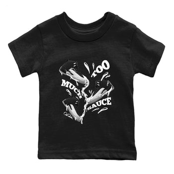 12s Black Wolf Grey shirts to match jordans Too Much Sauce sneaker match tees Air Jordan 12 Barons match shoes to clothes SNRT Sneaker Tees Youth Baby Black 2 tee