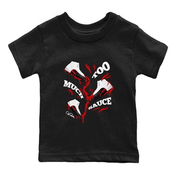 12s Taxi Flip shirts to match jordans Too Much Sauce sneaker match tees Air Jordan 12 Taxi Flip SNRT Sneaker Tees streetwear brand Baby and Youth Black 2 cotton tee