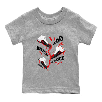 12s Taxi Flip shirts to match jordans Too Much Sauce sneaker match tees Air Jordan 12 Taxi Flip SNRT Sneaker Tees streetwear brand Baby and Youth Heather Grey 2 cotton tee