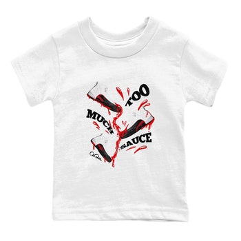 12s Taxi Flip shirts to match jordans Too Much Sauce sneaker match tees Air Jordan 12 Taxi Flip SNRT Sneaker Tees streetwear brand Baby and Youth White 2 cotton tee