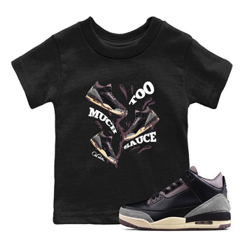 3s A Ma Maniere x Black shirts to match jordans Too Much Sauce sneaker match tees A Ma Maniere x Air Jordan 3 _hile You Were Sleeping_neaker Release Tees Youth Baby Black 1 crew neck shirts