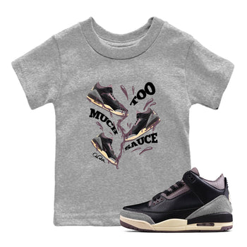 3s A Ma Maniere x Black shirts to match jordans Too Much Sauce sneaker match tees A Ma Maniere x Air Jordan 3 _hile You Were Sleeping_neaker Release Tees Youth Baby Heather Grey 1 crew neck shirts