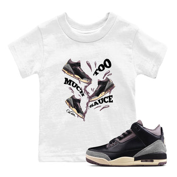 3s A Ma Maniere x Black shirts to match jordans Too Much Sauce sneaker match tees A Ma Maniere x Air Jordan 3 _hile You Were Sleeping_neaker Release Tees Youth Baby White 1 crew neck shirts