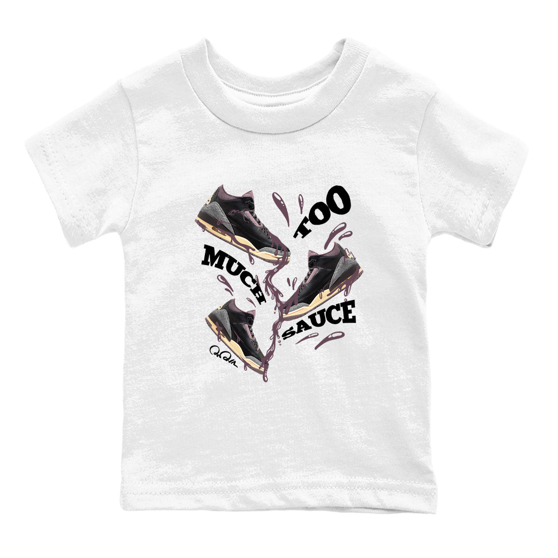 3s A Ma Maniere x Black shirts to match jordans Too Much Sauce sneaker match tees A Ma Maniere x Air Jordan 3 _hile You Were Sleeping_neaker Release Tees Youth Baby White 2 crew neck shirts