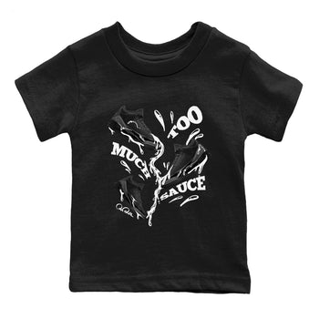 Air Jordan 3 Black Cat shirts to match jordans Too Much Sauce sneaker tees 3s Retro Black Cat best t-shirts to wear with jordans SNRT Sneaker Tees Youth Baby Black 2 tee
