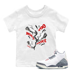 3s Cement Grey shirts to match jordans Too Much Sauce sneaker match tees Air Jordan 3 Cement Grey SNRT Sneaker Release Tees Youth Baby White 1 crew neck shirts