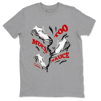3s Cement Grey shirts to match jordans Too Much Sauce sneaker match tees Air Jordan 3 Cement Grey SNRT Sneaker Release Tees unisex cotton Heather Grey 2 crew neck shirts
