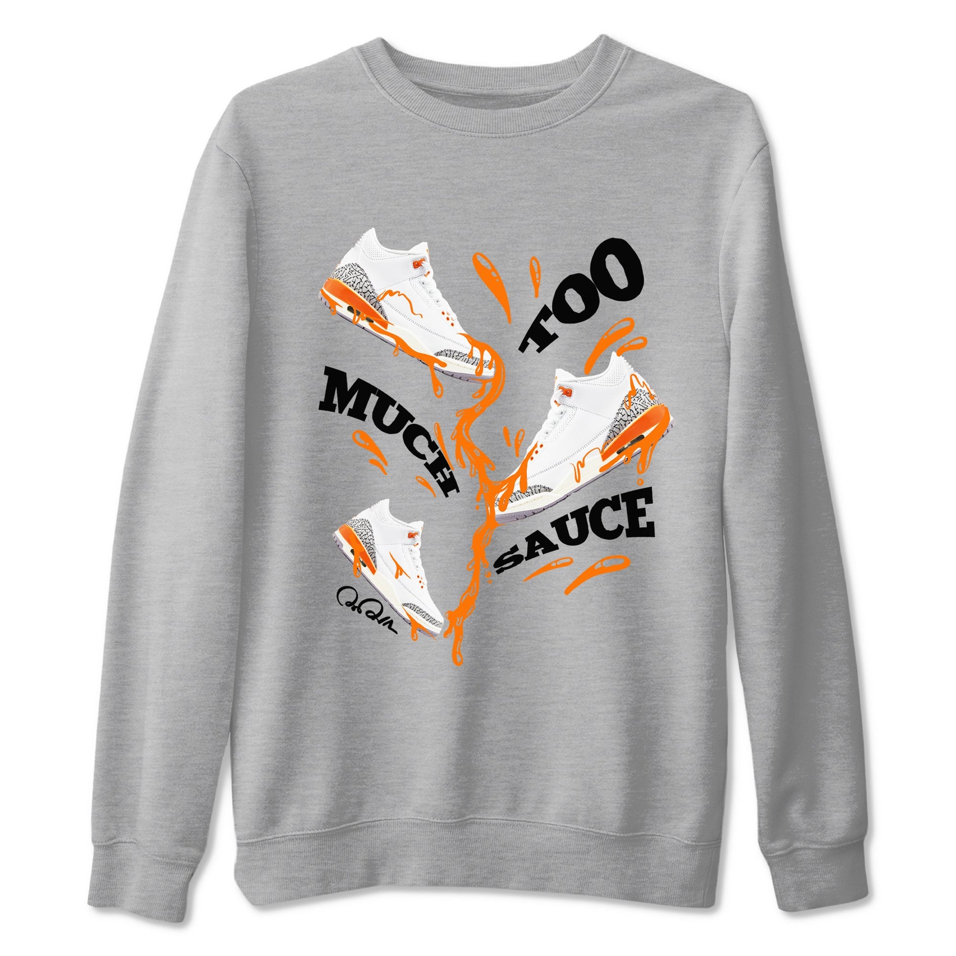 3s Georgia Peach shirt to match jordans Too Much Sauce sneaker tees Air Jordan 3 Georgia Peach SNRT Sneaker Release Tees unisex cotton Heather Grey 2 crew neck shirt
