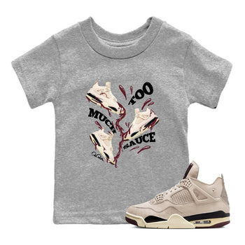 4s A Ma Maniere x Fossil Stone shirts to match jordans Too Much Sauce sneaker match tees Air Jordan 4 A Ma Maniere x Fossil Stone match shoes to clothes SNRT Sneaker Tees Youth Baby Heather Grey 1 tee