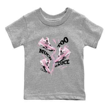 4s Retro Orchid shirts to match jordans Too Much Sauce sneaker match tees Air Jordan 4 WMNS Orchid match shoes to clothes SNRT Sneaker Tees Youth Baby Heather Grey 2 tee