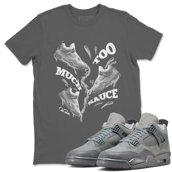 4s Wet Cement shirts to match jordans Too Much Sauce sneaker match tees Air Jordan 4 SE Wet Cement SNRT Sneaker Release Tees unisex cotton Cool Grey 1 crew neck shirts