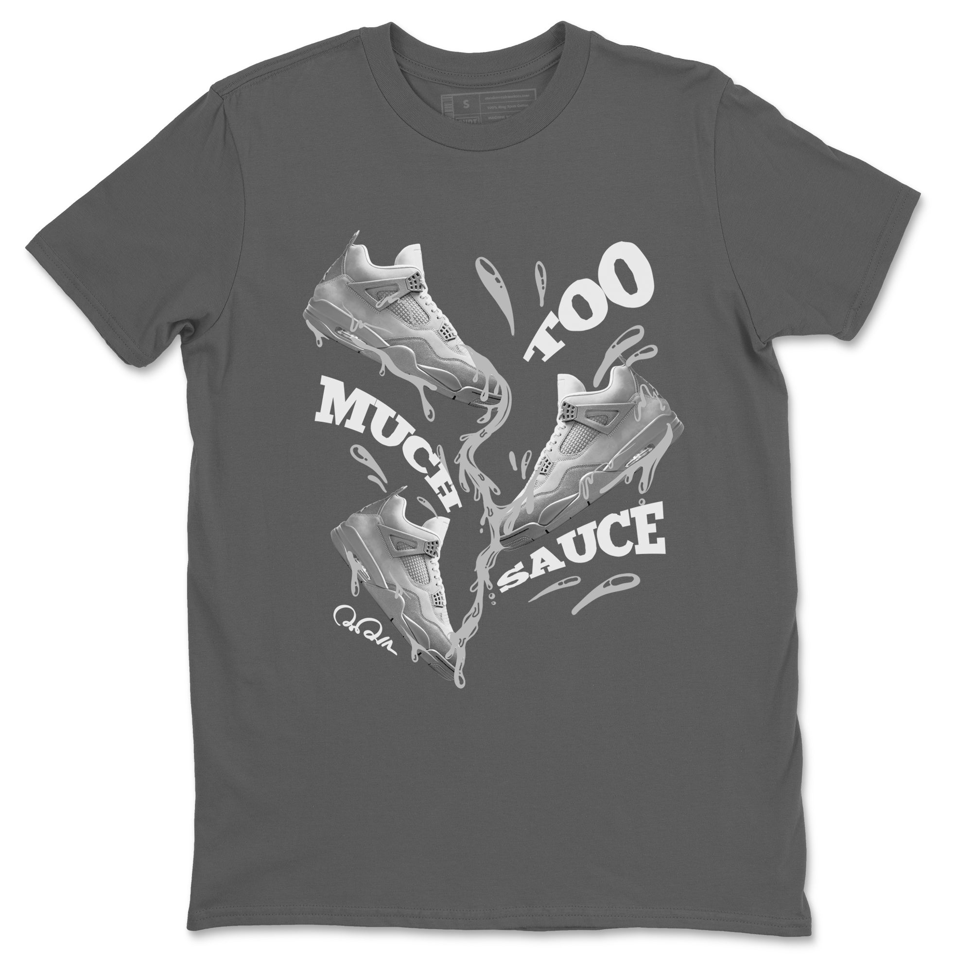4s Wet Cement shirts to match jordans Too Much Sauce sneaker match tees Air Jordan 4 SE Wet Cement SNRT Sneaker Release Tees unisex cotton Cool Grey 2 crew neck shirts