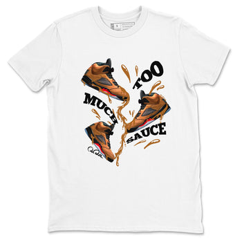 5s Archaeo Brown shirts to match jordans Too Much Sauce sneaker match tees Air Jordan 5 Archaeo Brown match shoes to clothes SNRT Sneaker Tees unisex cotton White 2 shirts