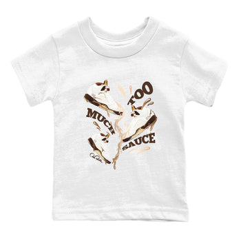 5s Golden Ticket shirts to match jordans Too Much Sauce best t shirts to wear with jordans Air Jordan 5 Golden Ticket match shoes to clothes SNRT Sneaker Tees Youth Baby White 2 tee